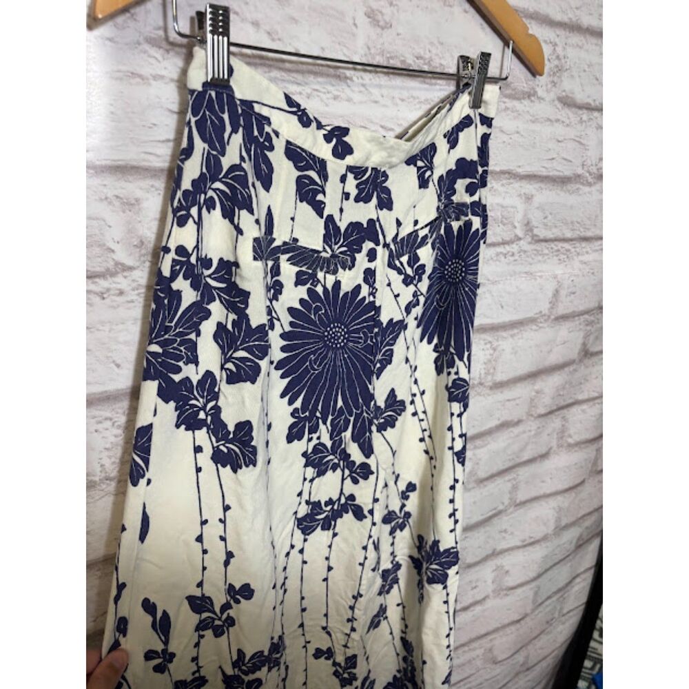 Free People Sundae Stroll Wide Leg Pants White Blue Size 4 Small Greece Vacation - Picture 7 of 7